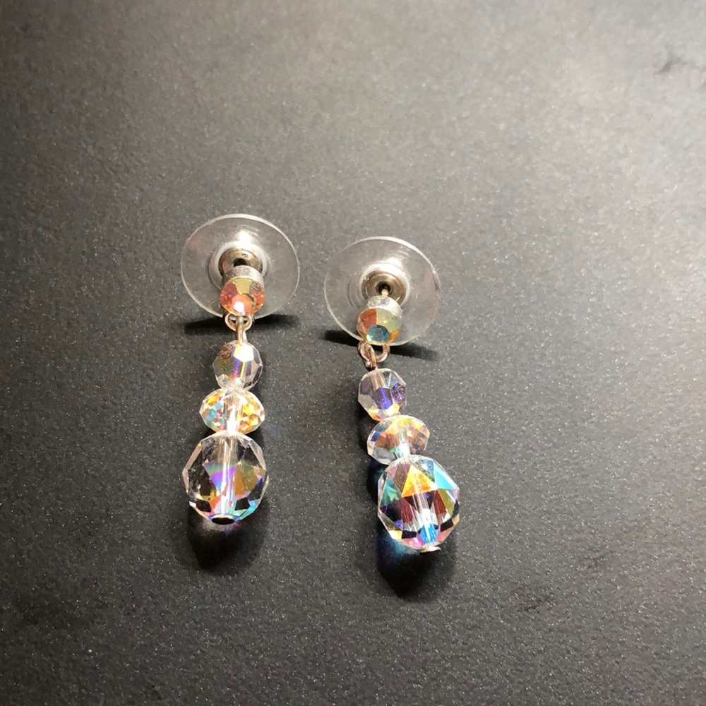 Dangling iridescent earrings